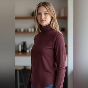 🆕 Hatley Turtleneck  Speckled Cranberry Spiced Burgundy